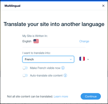 Wix Translation Feature
