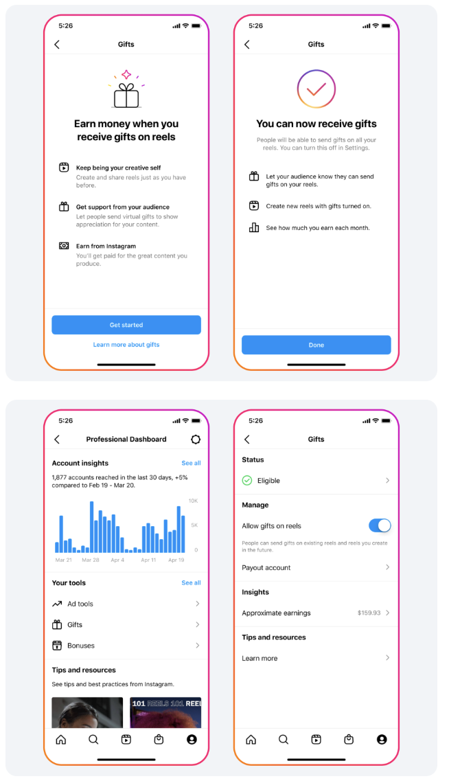 Instagram Launches New Ways For Creators To Earn Revenue