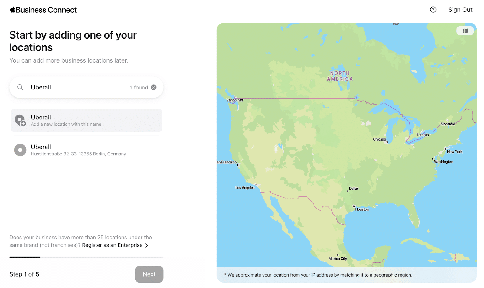 Start by adding one of your locations