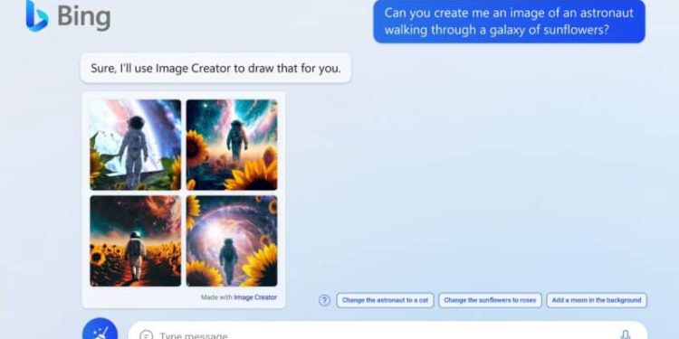 Bing Image Creator added to Bing Chat